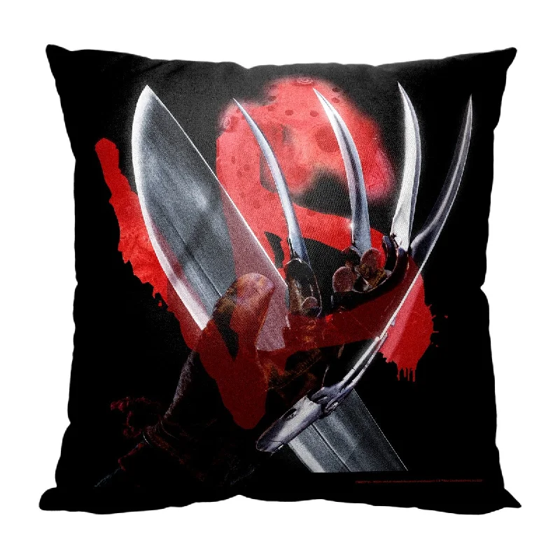 Warner Brothers Freddy vs Jason Brandish Your Weapons 18 Inch Throw Pillow