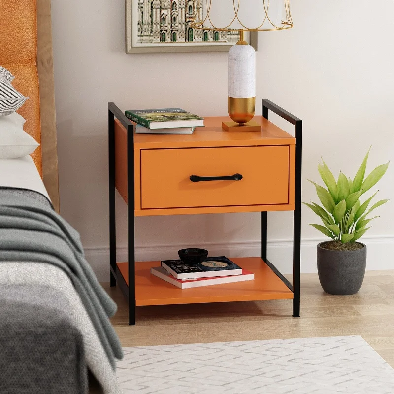 1-Drawer Nightstand With One-Open Shelf