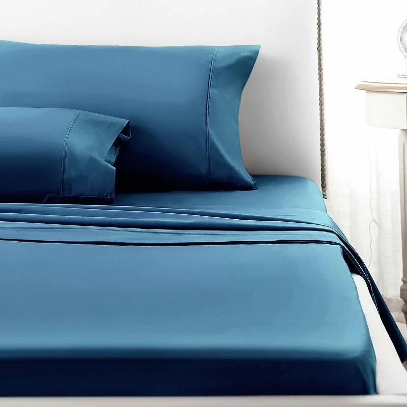 4 Piece Deep Pocket 1800 Count Luxury Sheet Set Twin Blue