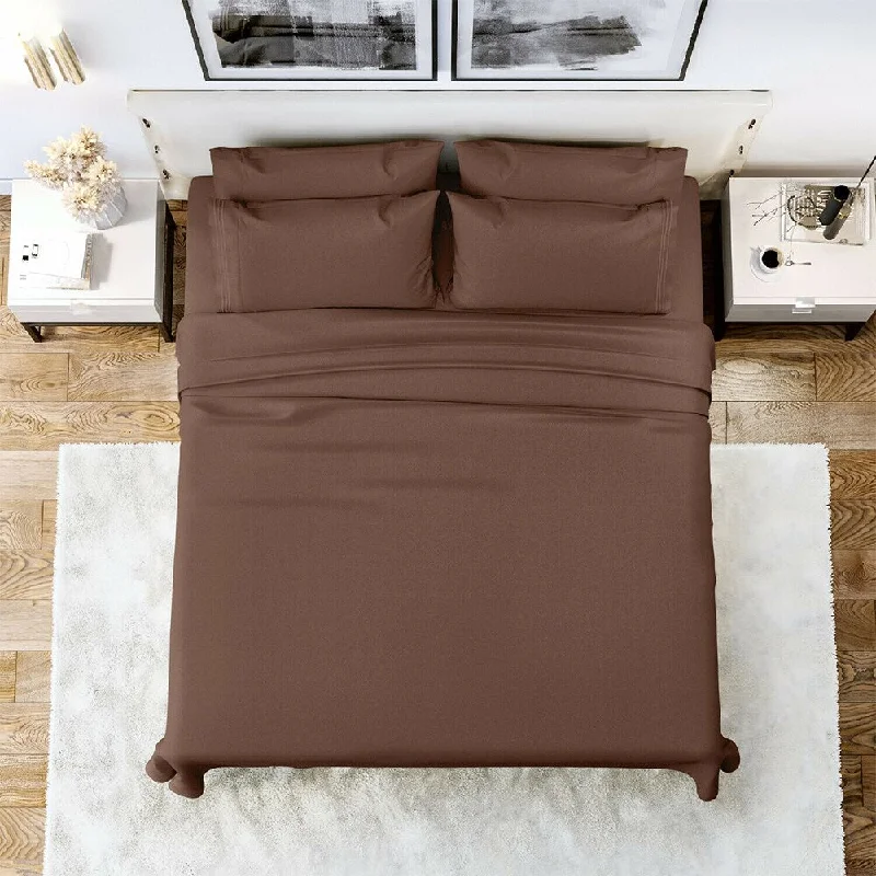 6 Piece Sheet Set 1800 Series Egyptian Deep Pocket CalKing Brown