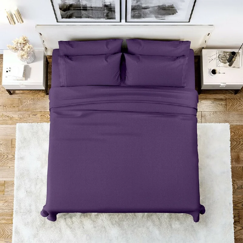 6 Piece Sheet Set 1800 Series Egyptian Deep Pocket Twin Purple