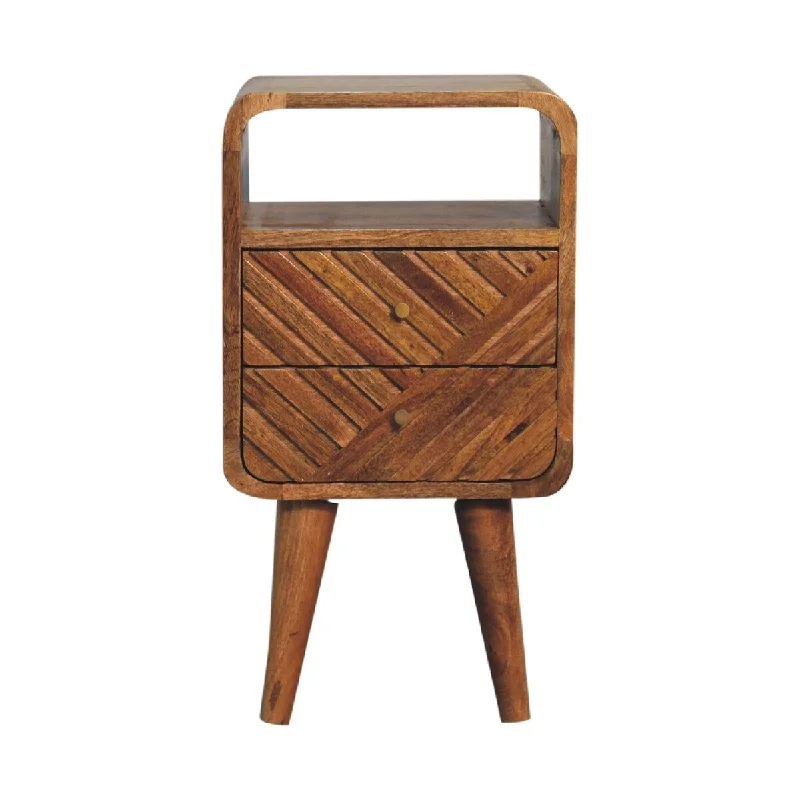 Artisan Furniture Solid Wood Mini Lille Curved Nightstand