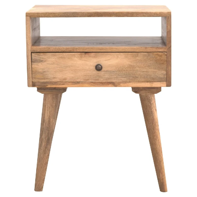 Artisan Furniture Solid Wood Modern Nightstand with Open Slot