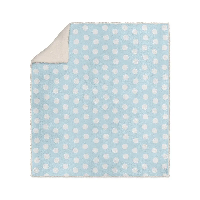 BIG POLKA DOTS LIGHT BLUE Sherpa Comforter