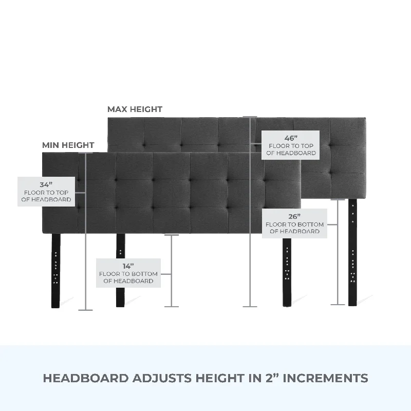 Brookside Alex Headboard with USB Charging and Diamond Tufting