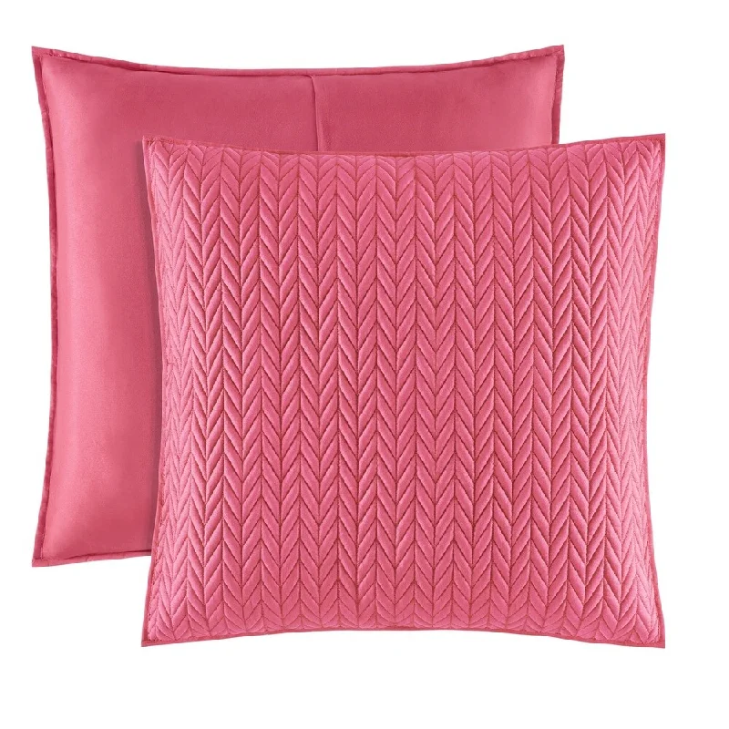 Five Queens Court Catori Pink Quilted Euro Sham