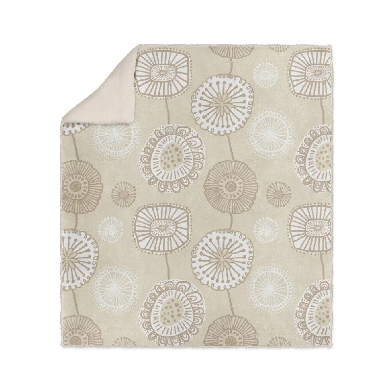 FOLKSY FLORAL BEIGE Sherpa Comforter