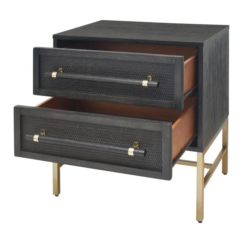 Hopper Studio Sophia Acacia Wood 2-Drawer Nightstand