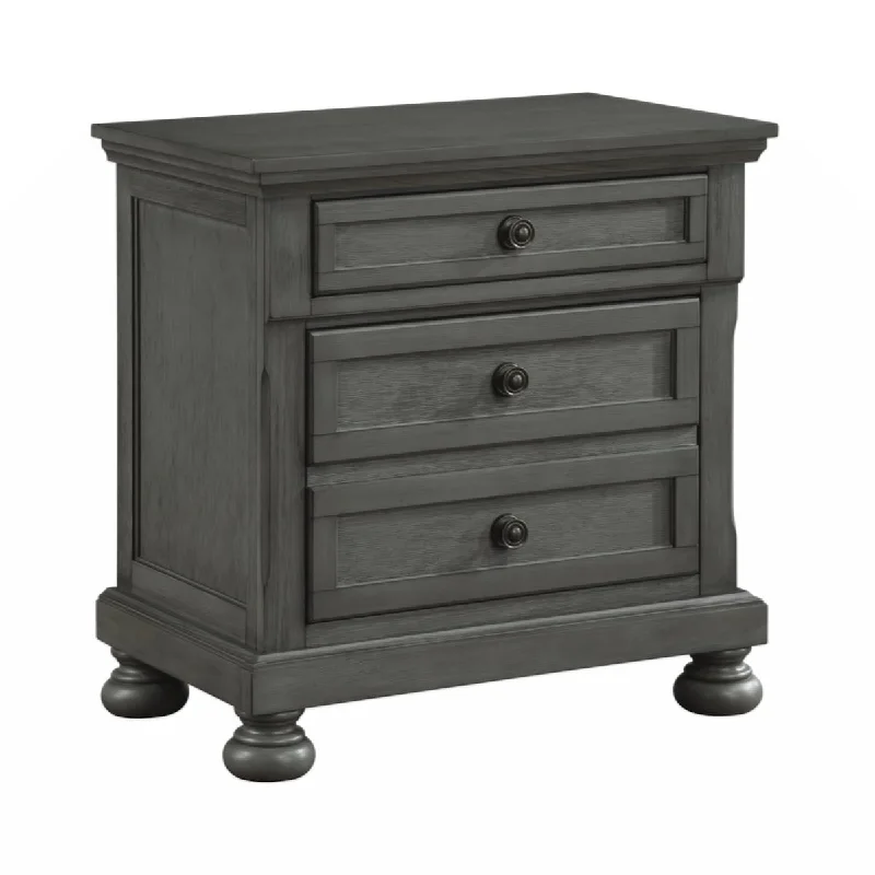 Jackson Modern Style 2-Drawer Nightstand Made with Wood & Rustic Gray Finish