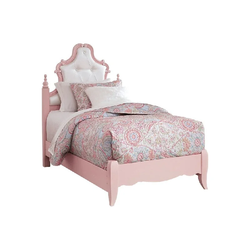 Laddi Twin Upholstered Poster Headboard - White/Pink