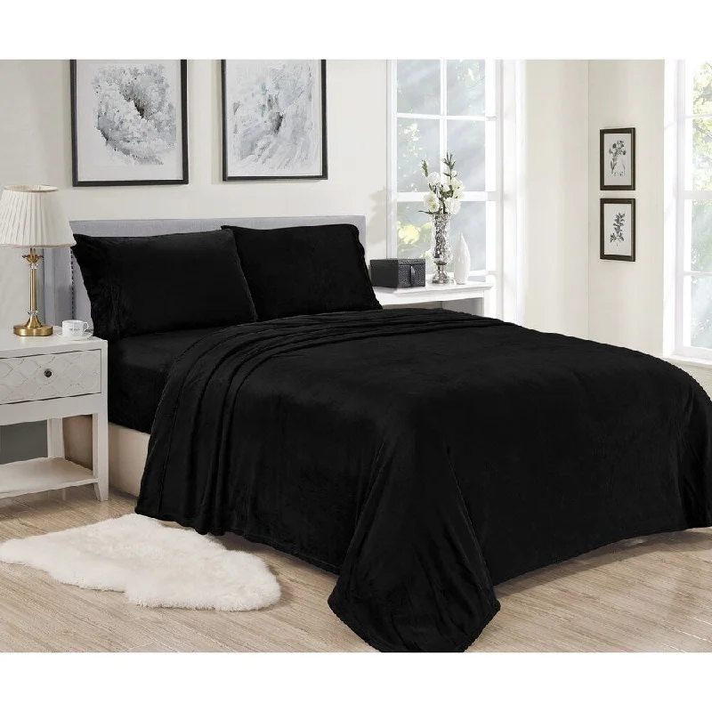 Lavana Microplush Sheet Sets Full Black