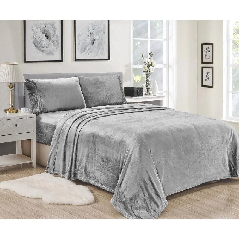 Lavana Microplush Sheet Sets Queen Gray