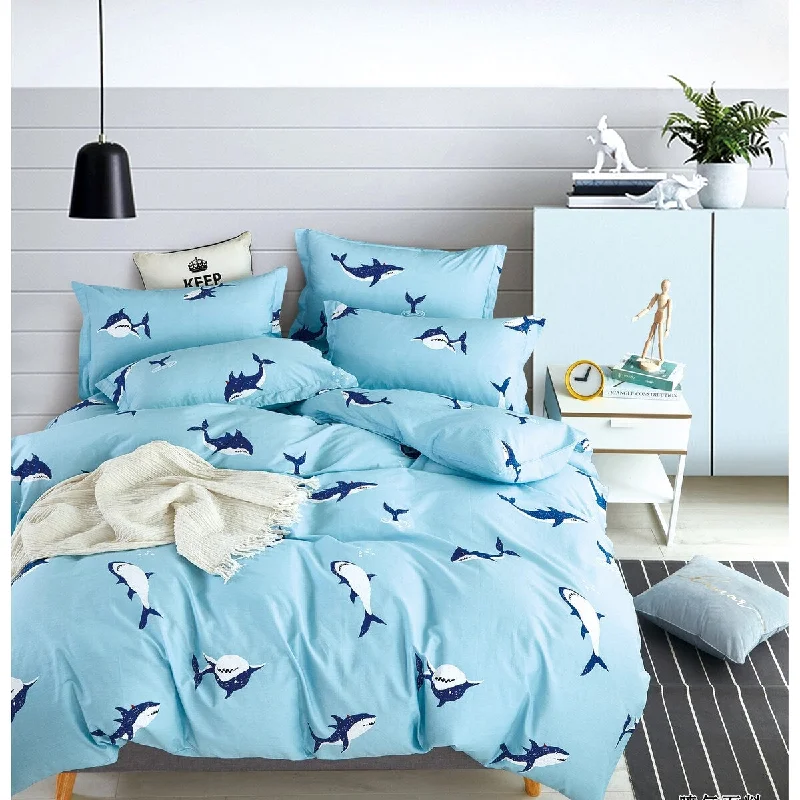 Leighton Kids Ocean Shark 100% Cotton Comforter Set