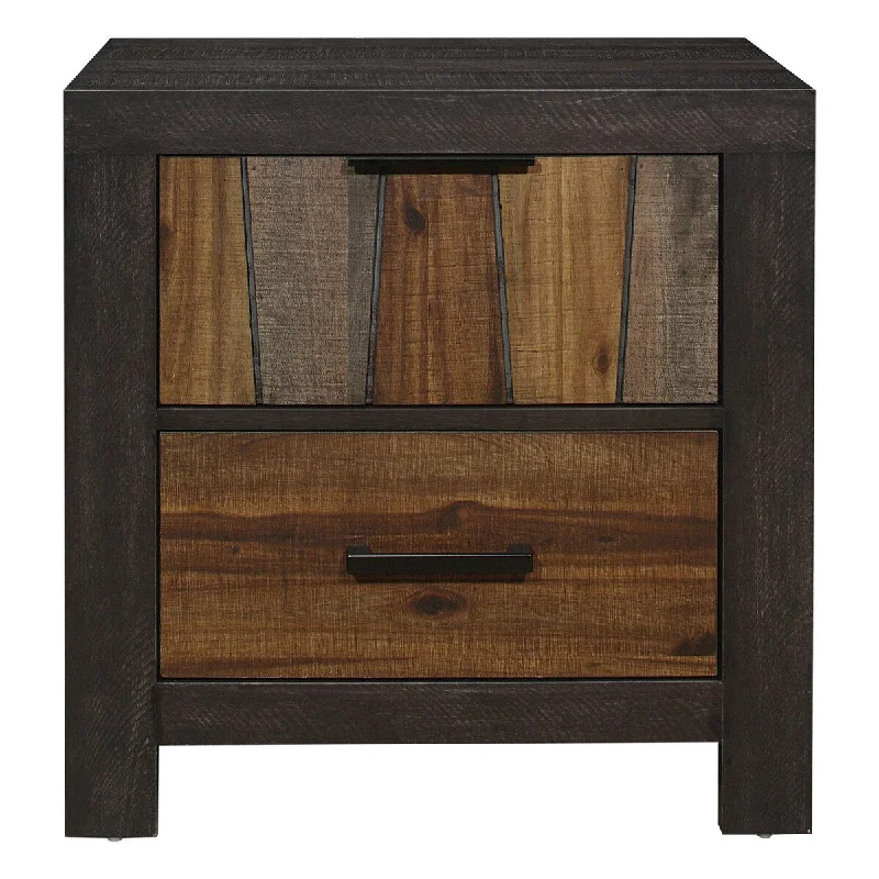 Lexicon Nightstand, Flat Black Tone Edge Pulls And Bar Pulls - Multi