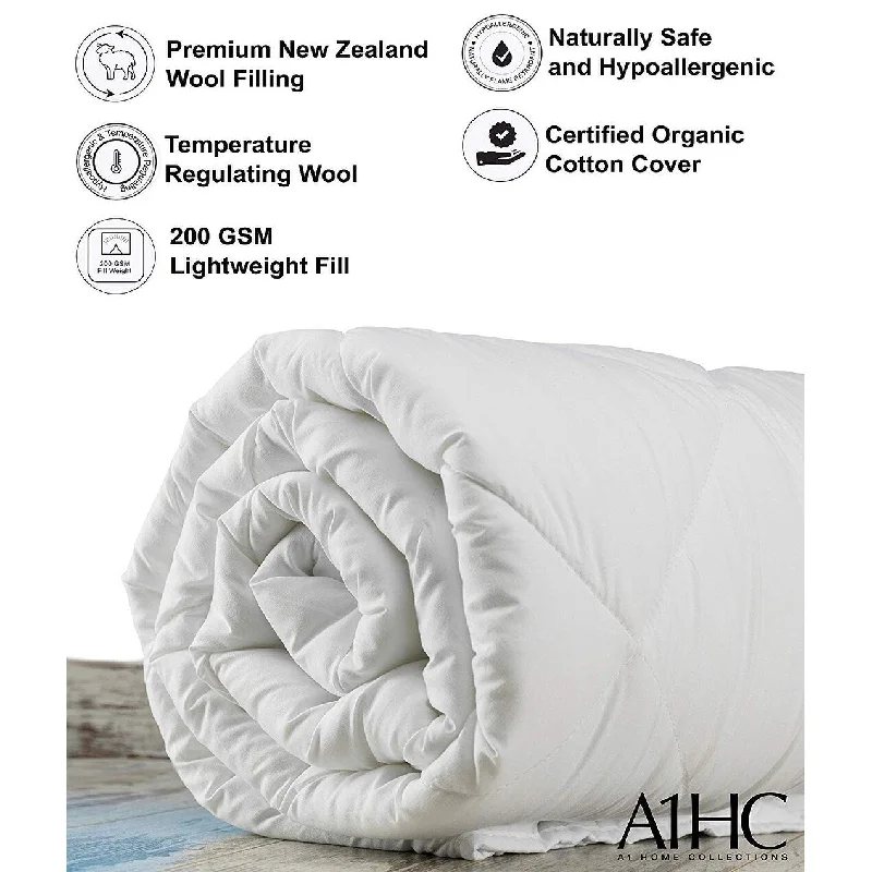 Lightweight Summer/Spring 100% New Zealand Wool Fill Duvet Insert