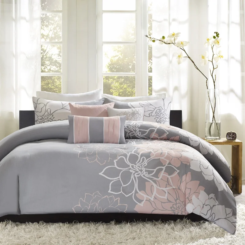 Madison Park Brianna Cotton Sateen Printed 6-piece Duvet Cover Set