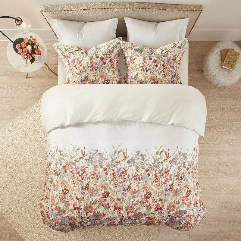 Madison Park Fiona Cotton Printed Duvet Cover Set