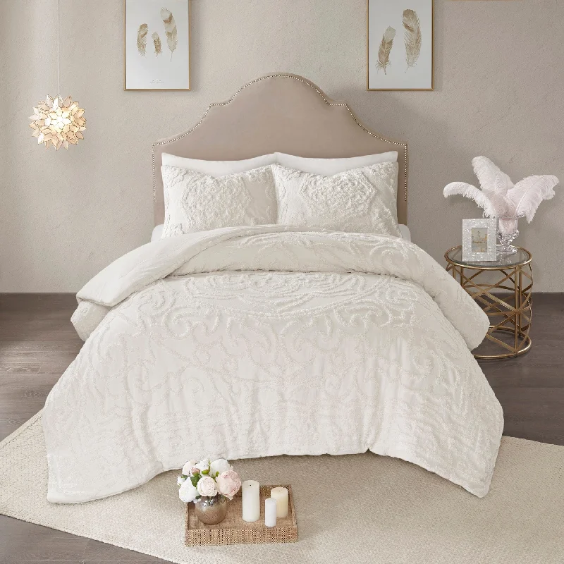 Madison Park Virginia Tufted Cotton Chenille Medallion Comforter Set