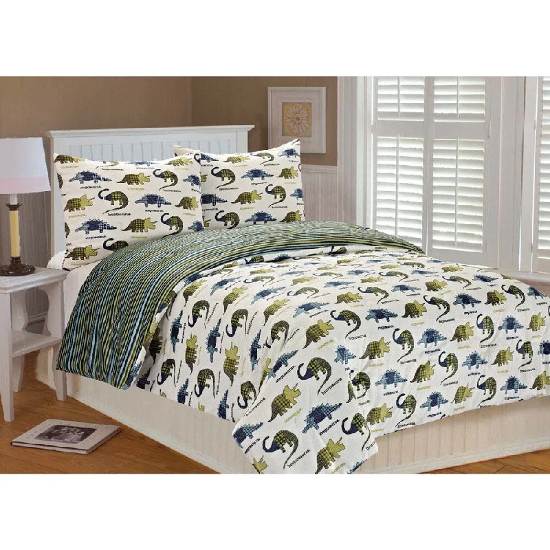 Max Dinosaur Puzzle Microplush 3-piece Comforter Set