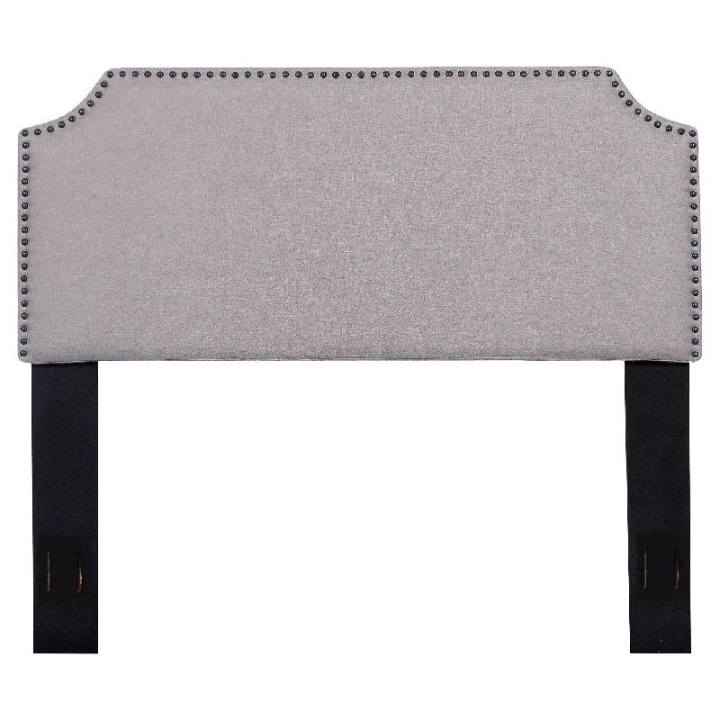 Morden Full/Queen Nailhead Upholstered Fabric Headboard