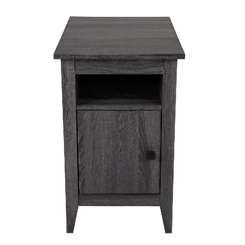 Nightstand with one-door storage cabinet and open shelf