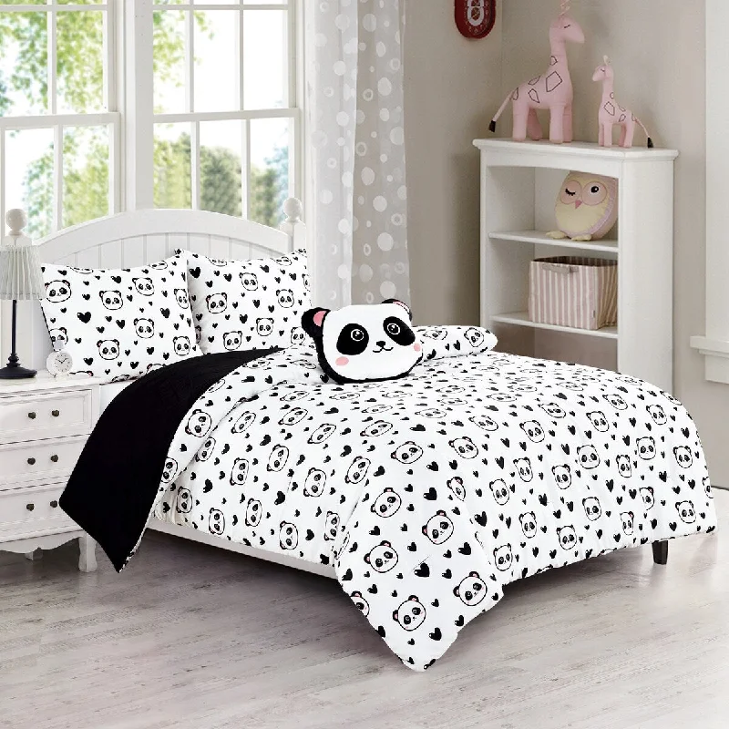 Panda Hearts Twin/Full Size Comforter Set