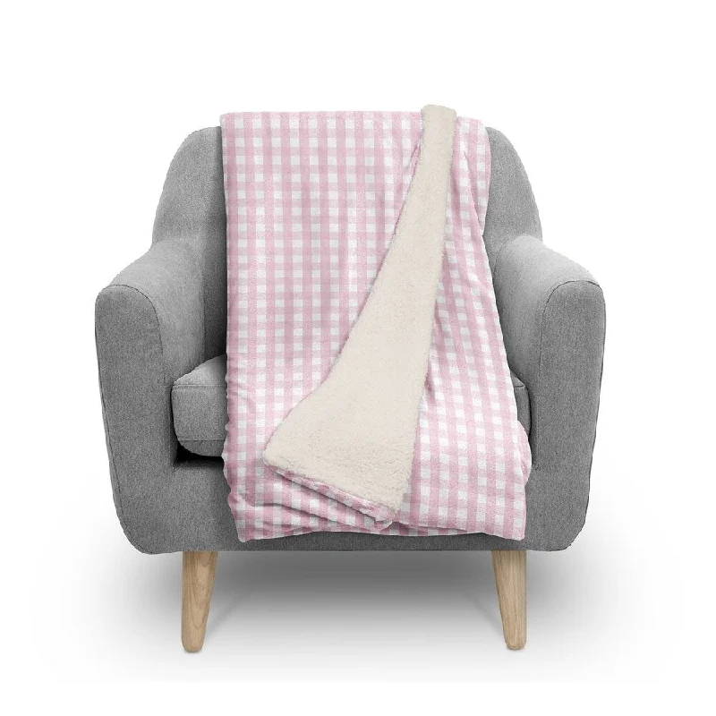 PINK GINGHAM DREAM Sherpa Comforter