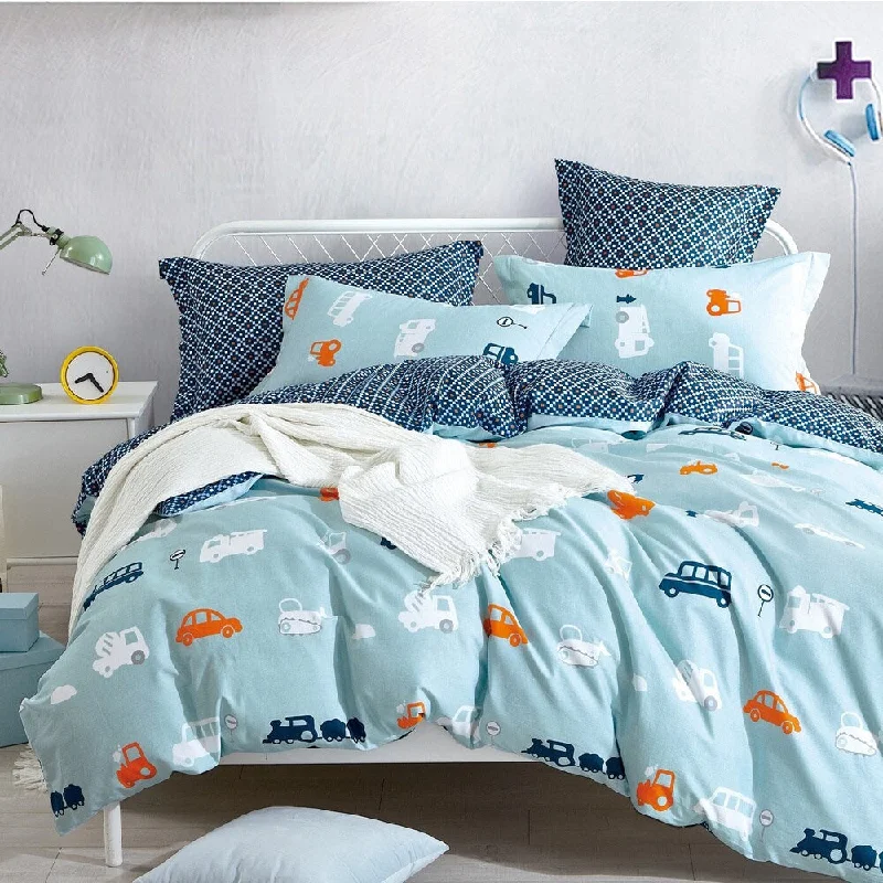 Porch & Den Harnish Car Cotton 3-piece Queen/Full Duvet Cover Set