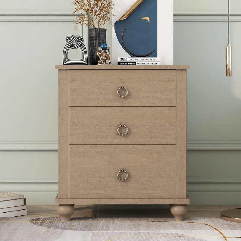 Simple Style Multifunctional Nightstand with 2 Drawers