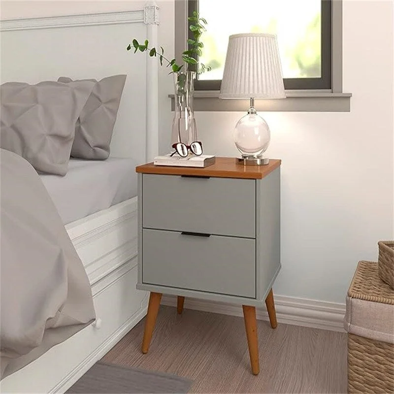 Solid Wood Nightstand with Drawers