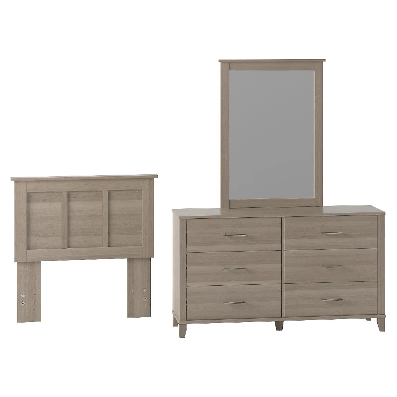 Somerset Dresser with Mirror and Twin Size Headboard by Bush Furniture