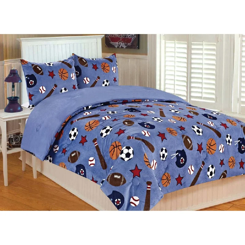 Sports Microplush 3-piece Comforter Set