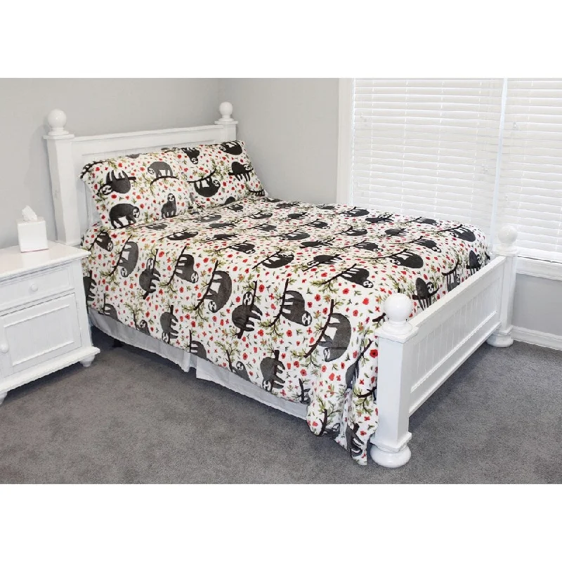 Thro Seth Sloth Flannel Fleece Comforter Set