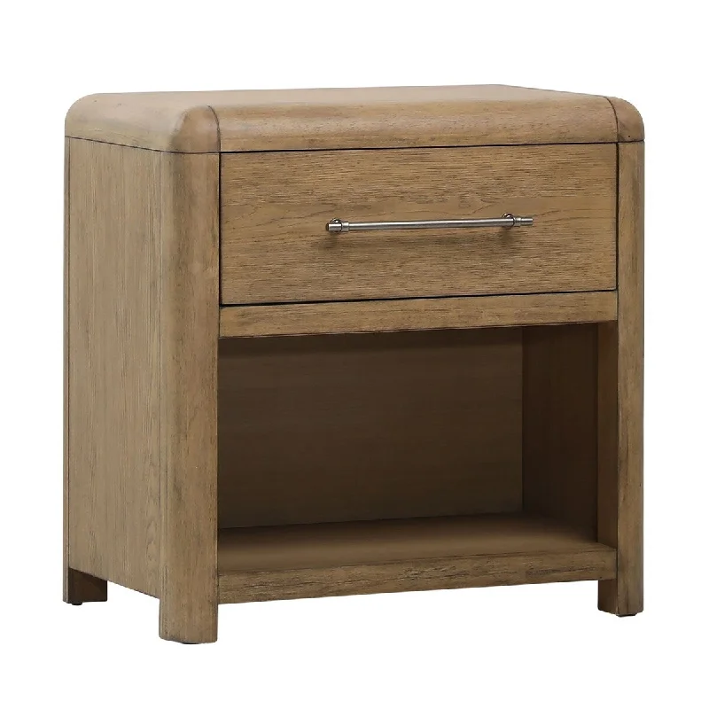 Tricia 1-Drawer Rubberwood Nightstand, Natural