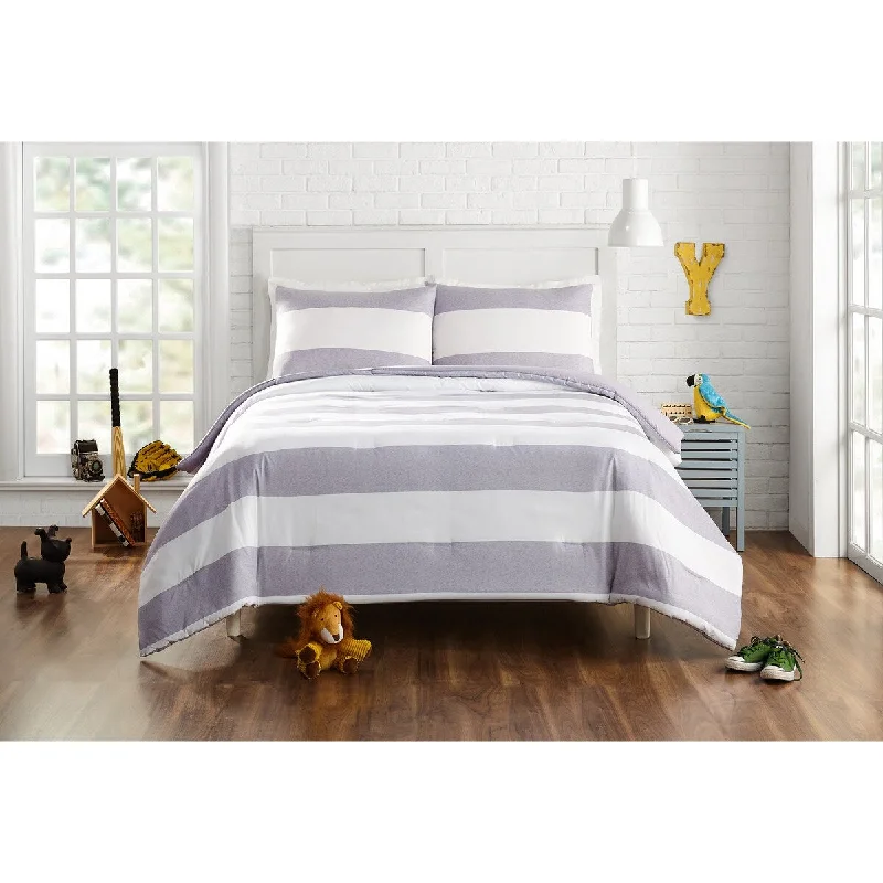 Urban Playground Lavelle Gray/White Comforter Set