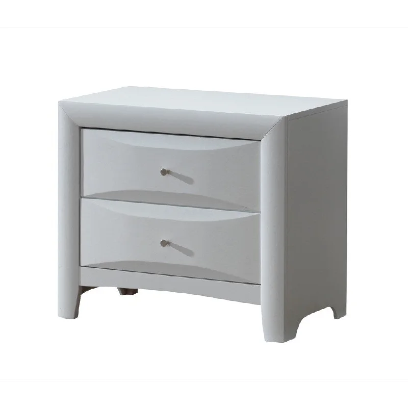 White Dovetail 2-Drawer Nightstand