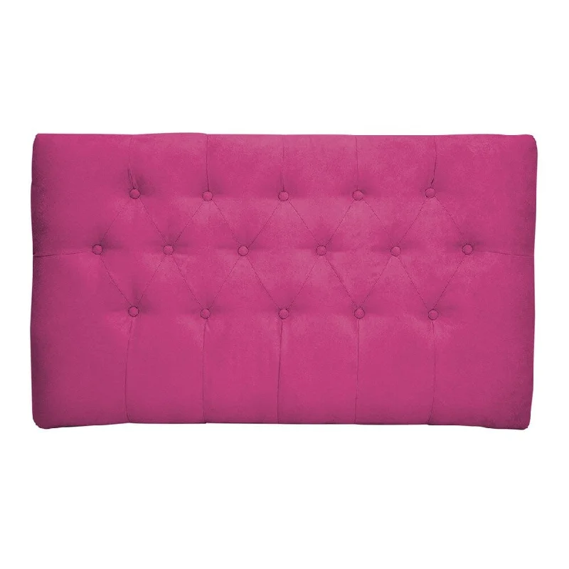 Pink Tufted Suede Twin Headboard