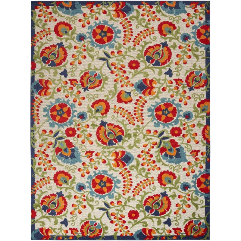 10' X 13' Toile Non Skid Indoor / Outdoor Area Rug - Beige Orange / Red