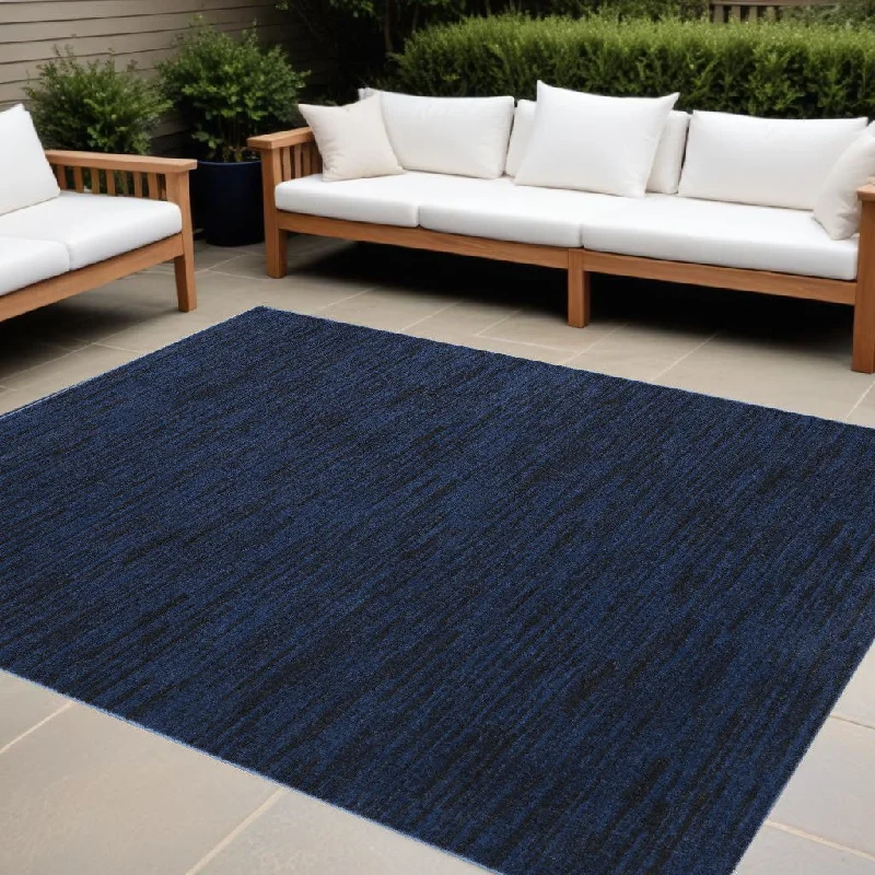 10' X 14' Stain Resistant Indoor / Outdoor Area Rug - Midnight Blue