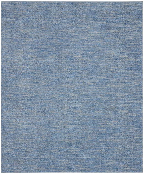 10' X 14' Striped Non Skid Indoor / Outdoor Area Rug - Blue / Gray