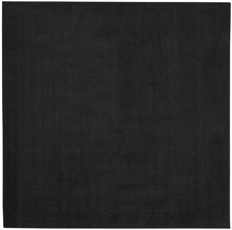 5' X 5' Square Non Skid Indoor / Outdoor Area Rug - Black