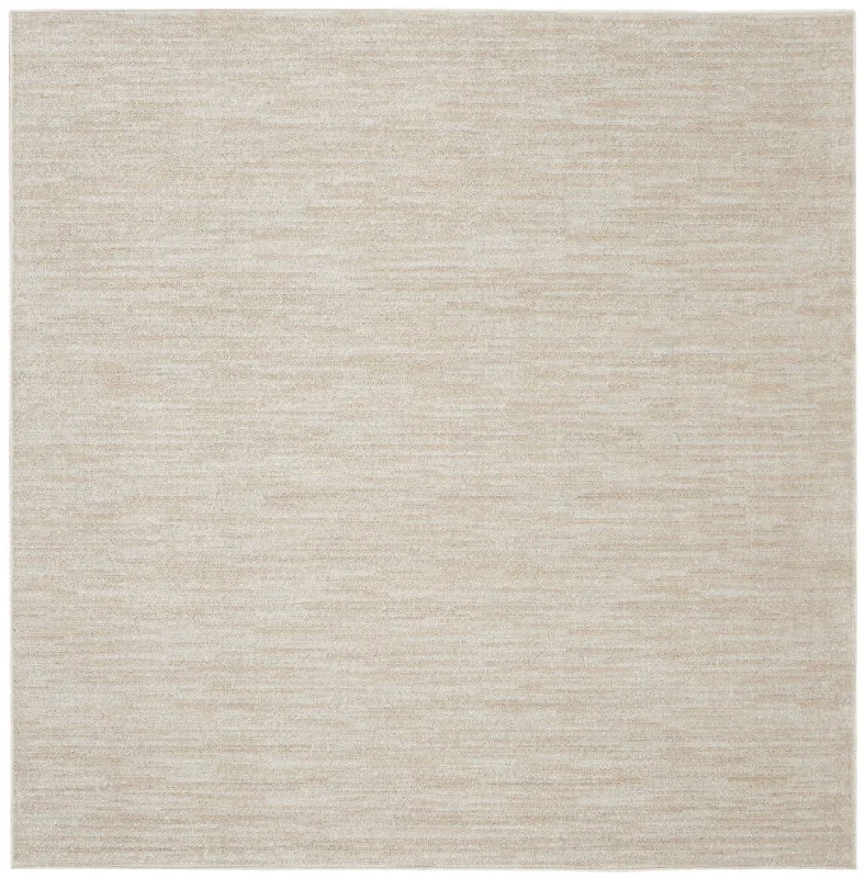 5' X 5' Square Non Skid Indoor / Outdoor Area Rug - Ivory / Beige