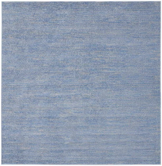 5' X 5' Square Striped Non Skid Indoor / Outdoor Area Rug - Blue / Gray