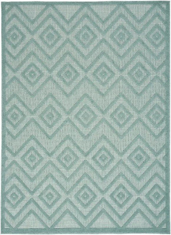 5' X 7' Argyle Indoor / Outdoor Area Rug - Aqua / Teal