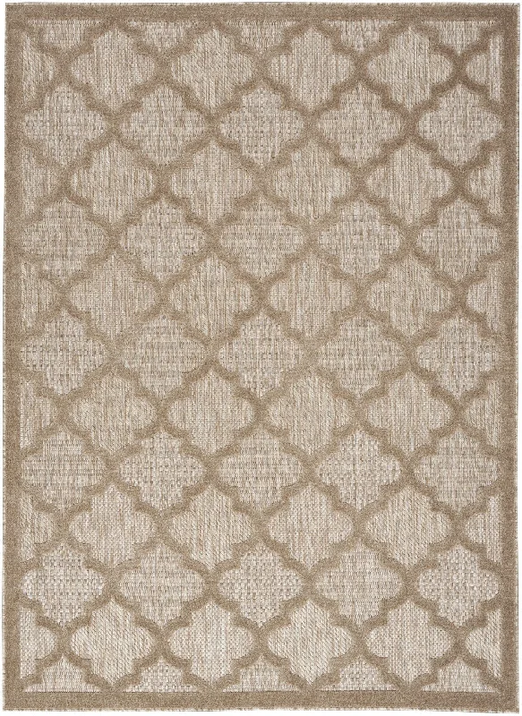 5' X 7' Ikat Indoor / Outdoor Area Rug - Natural Beige