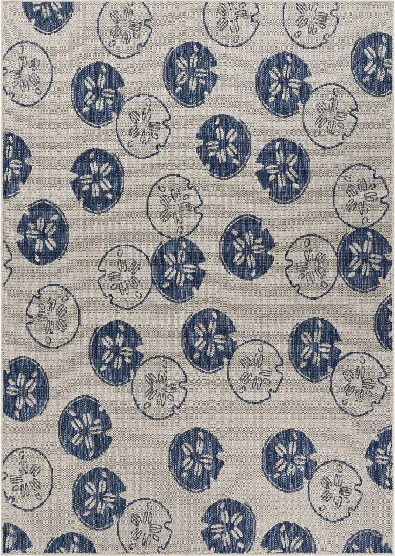 5' X 7' Indoor & Outdoor Area Rug - Gray / Blue