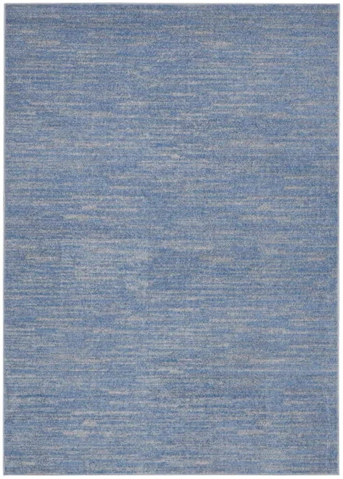 5' X 7' Striped Non Skid Indoor / Outdoor Area Rug - Blue / Gray