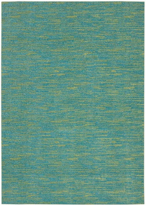 5' X 7' Striped Non Skid Indoor / Outdoor Area Rug - Blue / Green