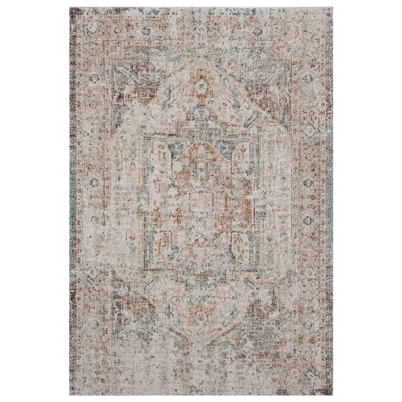 5' X 8' Abstract Stain Resistant Indoor / Outdoor Area Rug - Beige