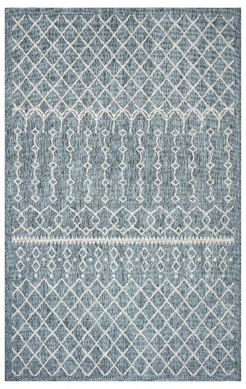 5' X 8' Indoor / Outdoor Area Rug - Blue / Gray